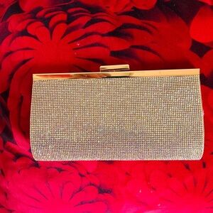 David's Bridal Sparkling Silver Clutch
